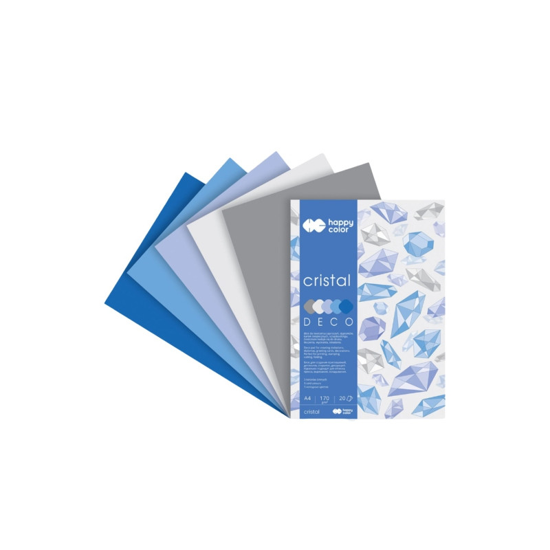 Block Happy Color deco cristal 5 colors A4 170 g 20 sheets