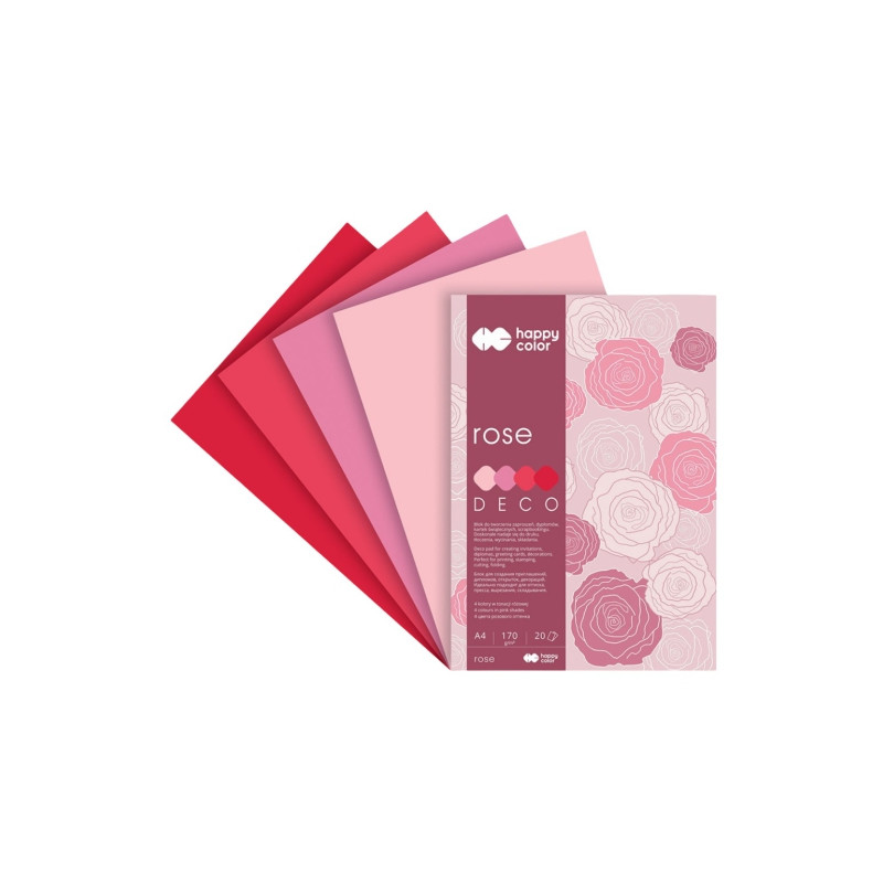 Block Happy Color deco rose 4 colors A4 170 g 20 sheets