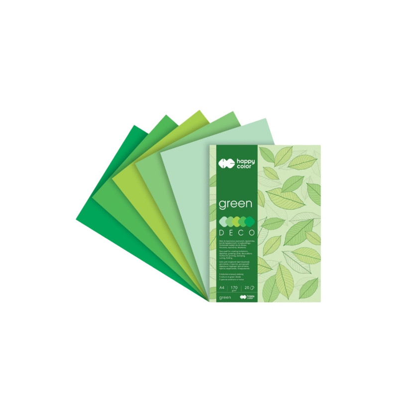 Block Happy Color deco green 5 colors A4 170 g 20 sheets