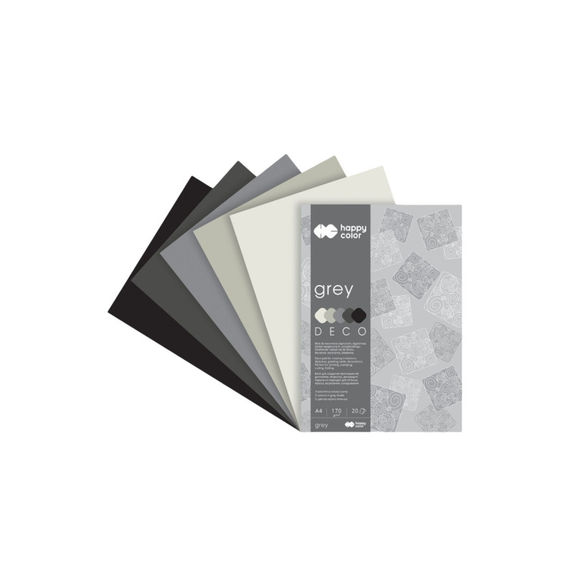Block Happy Color deco grey 5 colors A4 170 g 20 sheets