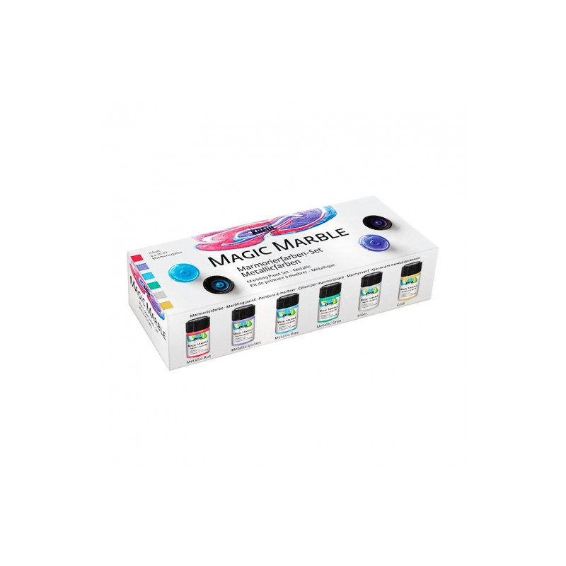 Kreul magic marble zestaw farb marmurkowych metaliczny 6x20ml - sklep