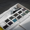 Derwent tinted charcoal paint pan set półkostki - 12 kolorów - sklep p