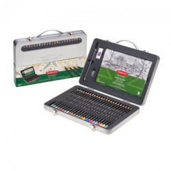 Derwent academy carry tin 24 pencils + block + accessories in a metal