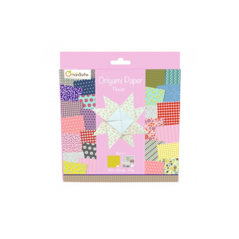 Avenue mandarine flower origami paper 20x20 60k 70g
