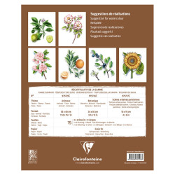 Clairefontaine botanical watercolor block with finished sketch 24x30cm 300