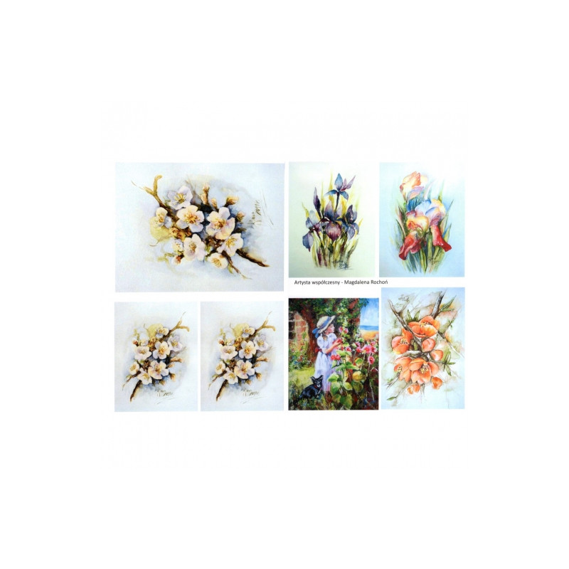 Papier do decoupage A3 ITD 0369 kwiaty - sklep plastyczny szał dla pla