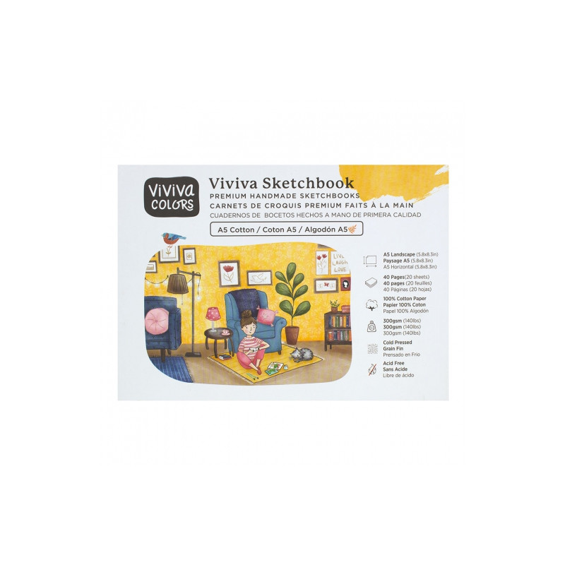 Viviva Colors cotton sketchbook 300g 20ark