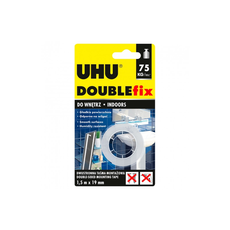 UHU doublefix 1.5m x 19mm mounting tape
