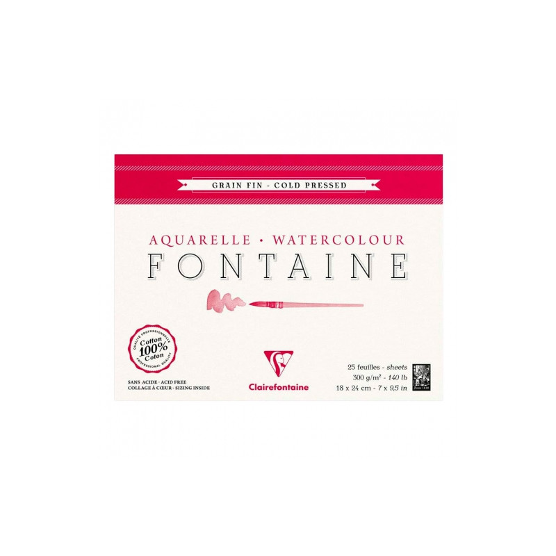 Blok Clairefontaine akwarelowy fontaine grain fin 300g 25ark - sklep p