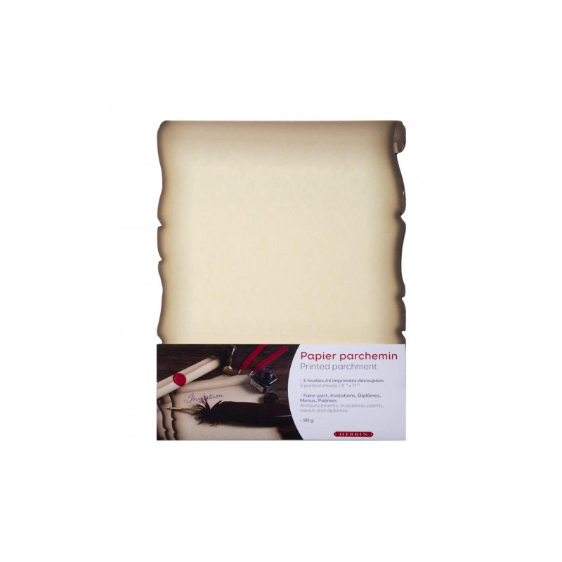 Herbin papier imitujący pergamin 21.5x30cm 5ark- sklep plastyczny szał