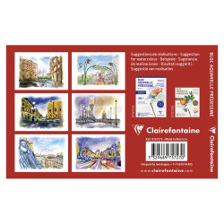 Blok Clairefontaine paris akwarelowy z gotowym szkicem 10x15cm 300g 15