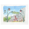 Clairefontaine block watercolor paris with a ready sketch 10x15cm 300g