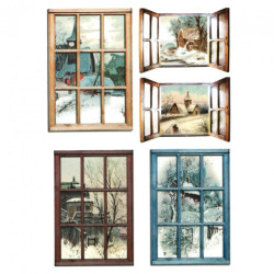 Papier do decoupage soft A4 ITD S049 zima okno - sklep plastyczny - sz