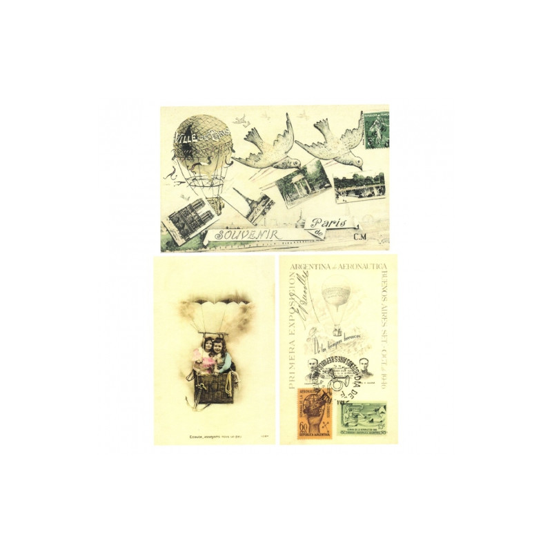 Papier do decoupage soft vintage podróże A4 ITD S050- sklep plastyczny