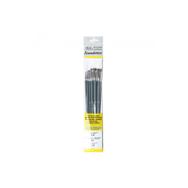 Winsor&Newton zestaw 6 pędzli syntetycznych - sklep plastyczny - szał
