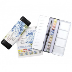 Renesans hydrangea by Krystyna set of 12 watercolors brush in professi