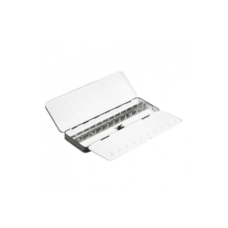 Professional metal box for 12 half pans watercolors