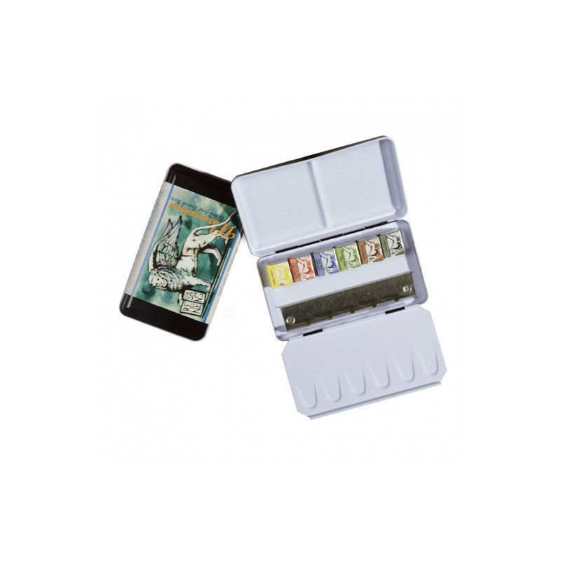 Renesans set of 6 watercolors professional metal box pocket box