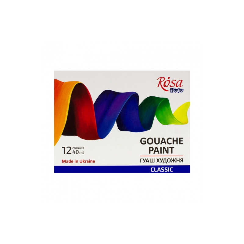 Rosa studio classic zestaw gwaszy 12x40ml kartonowe opakowanie - sklep