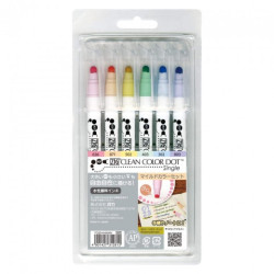 Kuretake clean color dot mild colors markers 6pcs.