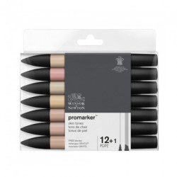 Winsor&Newton promarker skin tones zestaw 12+1szt. - sklep plastyczny
