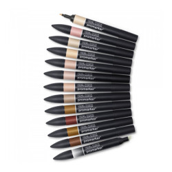 Winsor&Newton promarker skin tones zestaw 12+1szt. - sklep plastyczny