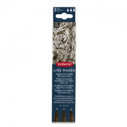 Derwent graphik line maker black set of 3 fineliners