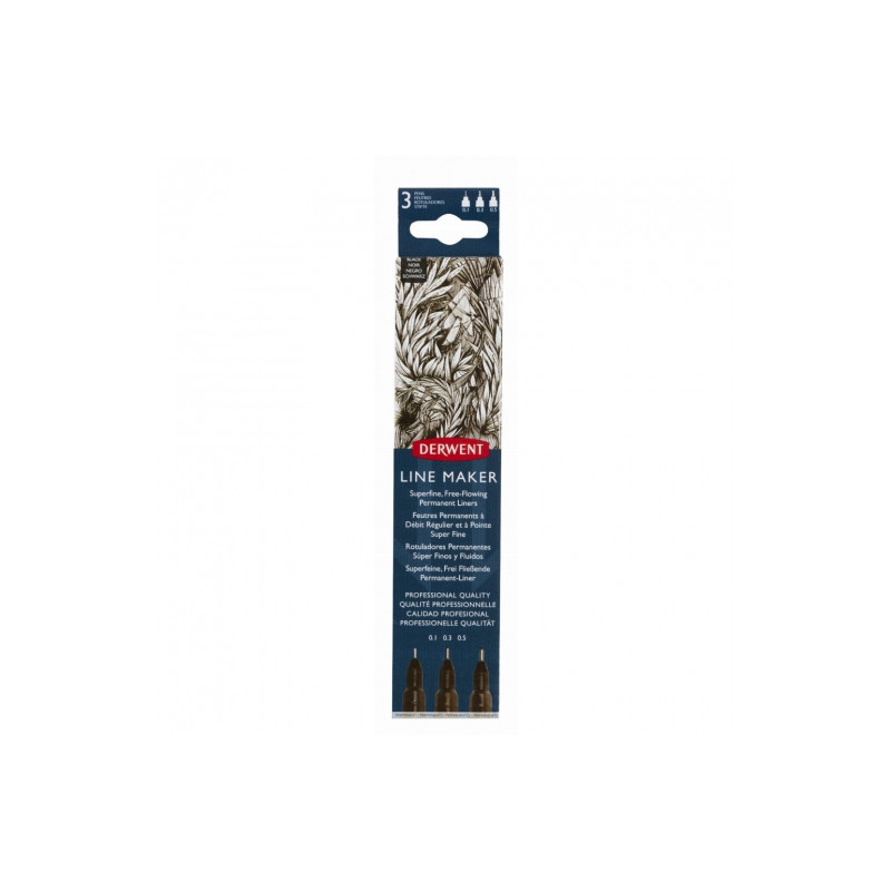 Derwent graphik line maker black set of 3 fineliners