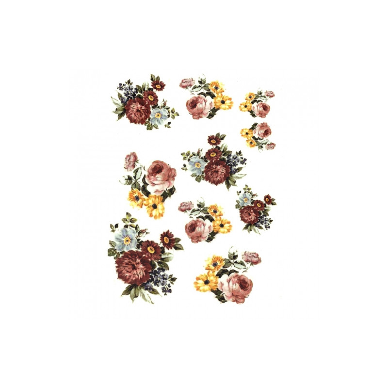 Rice decoupage paper flowers A4 ITD R163