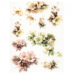 Rice decoupage paper flowers A4 ITD R243