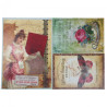 Decoupage paper 35x50cm calambour DGE98 retro butterfly rose