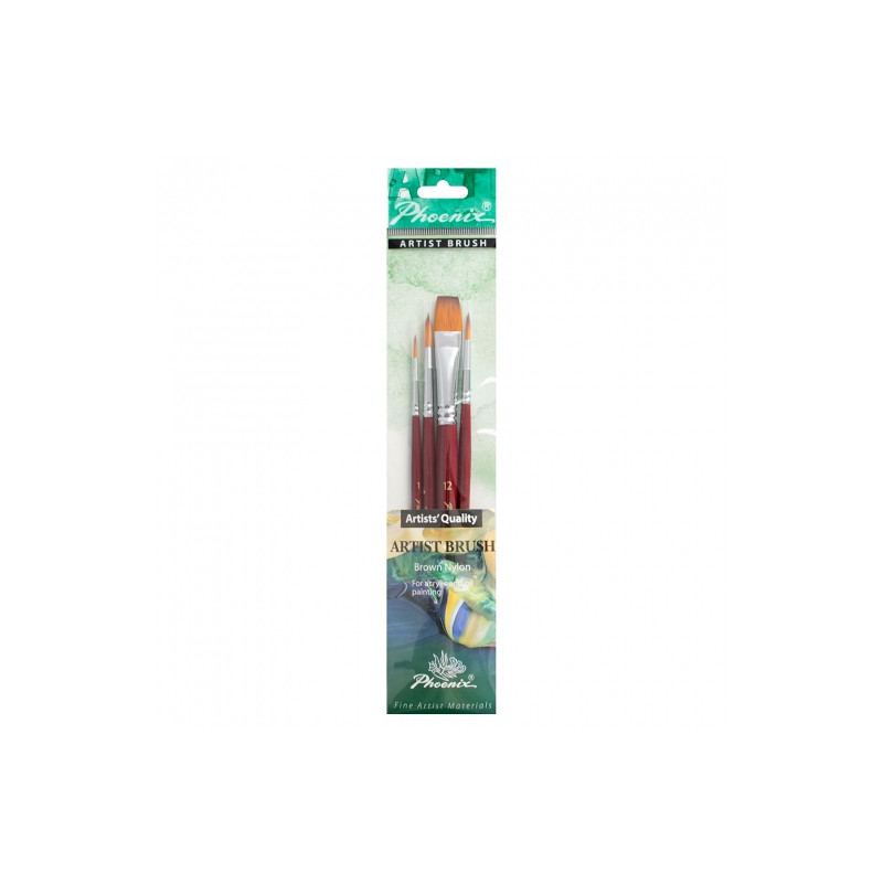 Phoenix set of 4 different synthetic short handle brushes