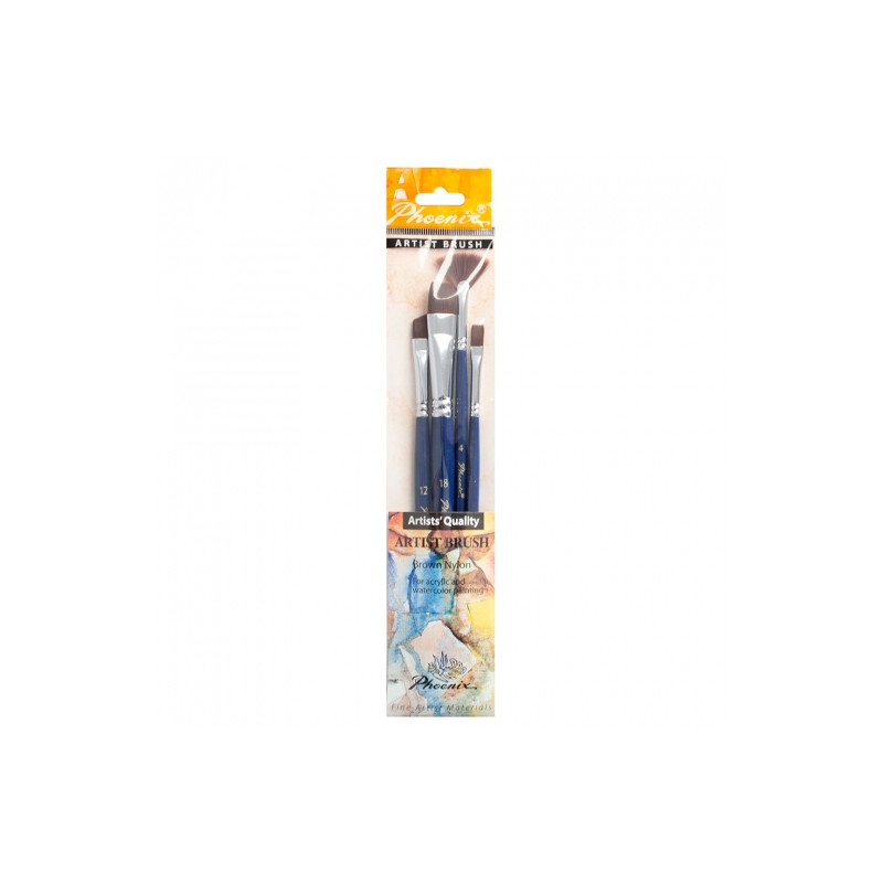 Phoenix set of 4 different synthetic short handle brushes