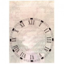 Papier ryżowy do decoupage zegar A4 ITD R750- sklep plastyczny szał dl