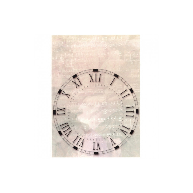 Rice decoupage paper clock A4 ITD R750