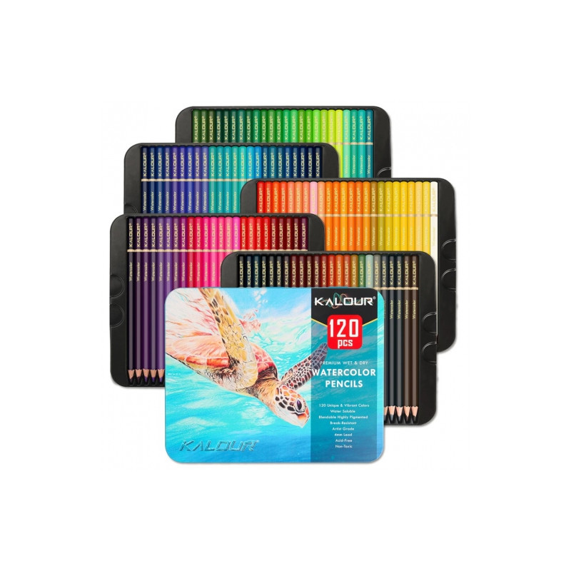 Kalour premium wet & dry set of 120 watercolor pencils