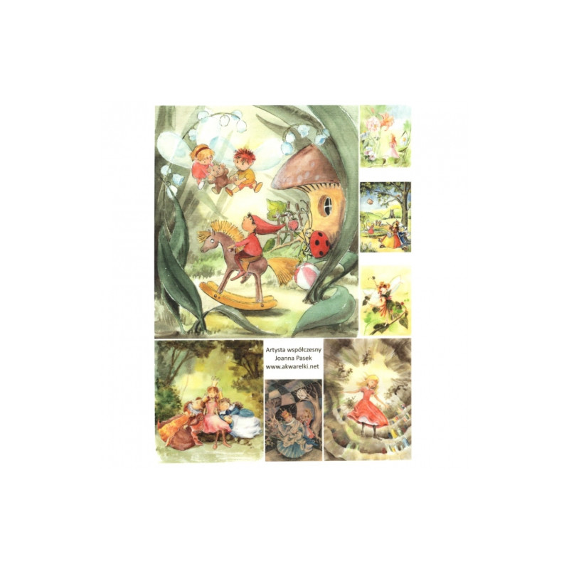 Papier do decoupage soft A4 ITD S094 bajkowe motywy - sklep plastyczny