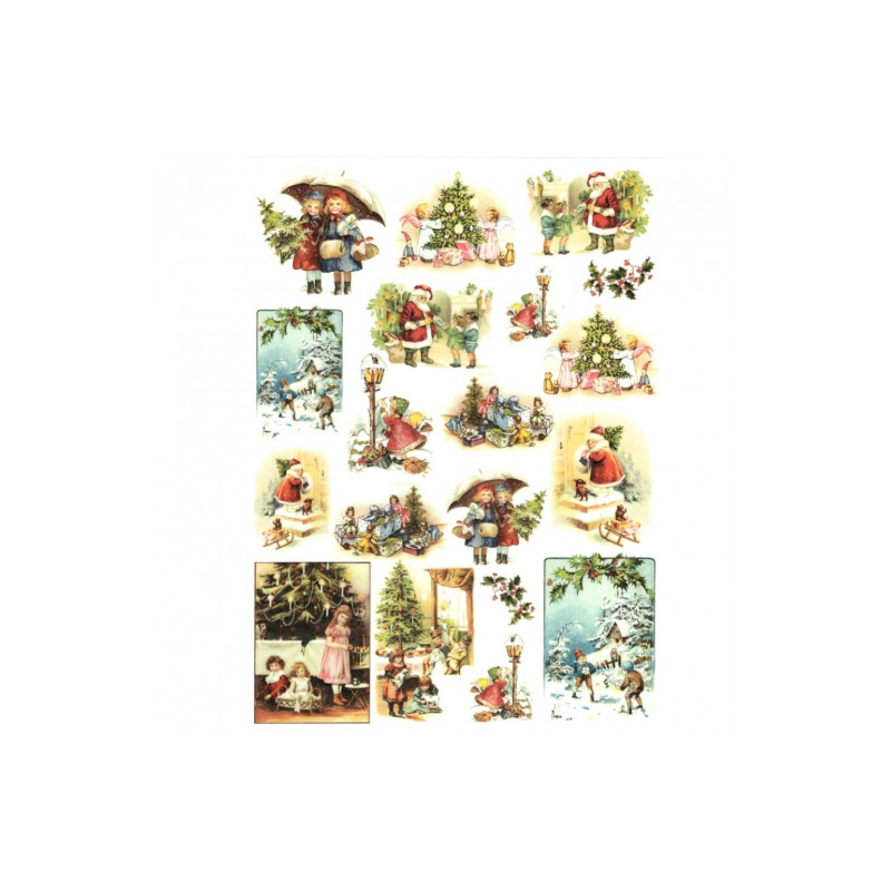 Papier do decoupage soft A4 ITD S189 dzieci mikołaj choinka - sklep pl