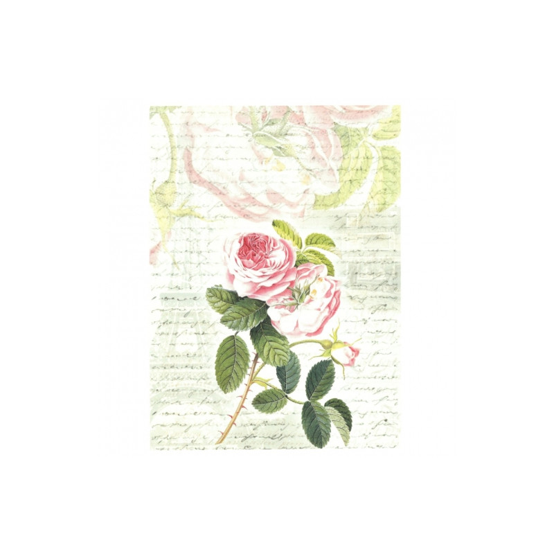 Papier do decoupage soft róża napisy A4 ITD S227- sklep plastyczny sza