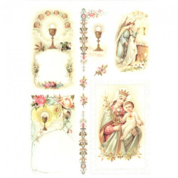 Decoupage paper soft communion A4 ITD S234