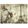 Papier do decoupage soft paryż rower motyl A4 ITD S271- sklep plastycz