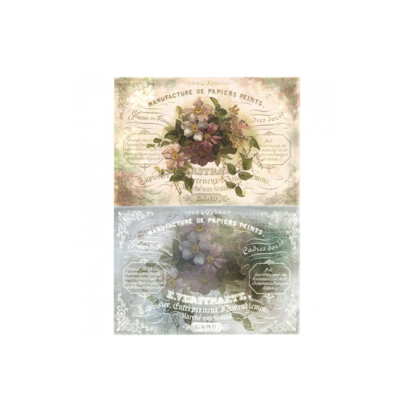 Papier do decoupage soft vintage kwiaty A4 ITD S273- sklep plastyczny