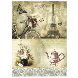 Decoupage paper soft vintage paris A4 ITD S274