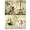 Decoupage paper soft vintage paris A4 ITD S274