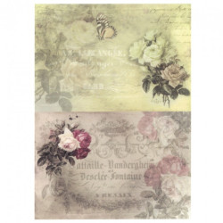 Decoupage paper soft vintage roses A4 ITD S275