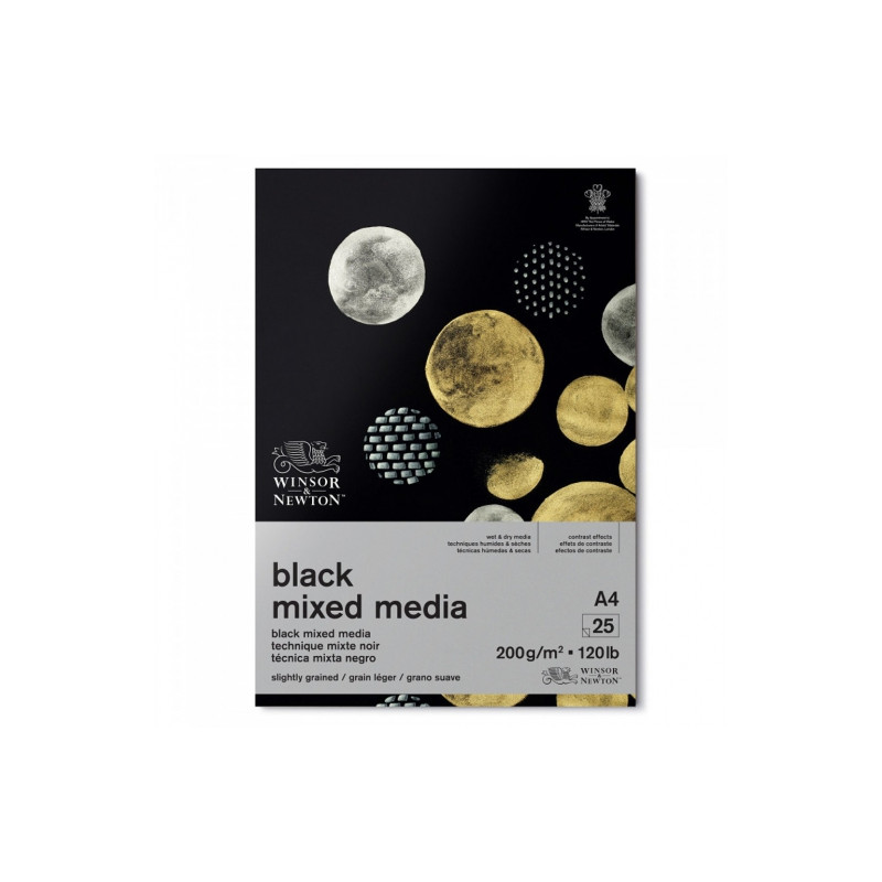 Blok Winsor&Newton black mixed media 200g 25ark
