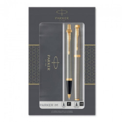 Parker IM brushed metal GT zestaw pióro kulkowe i długopis- sklep plas