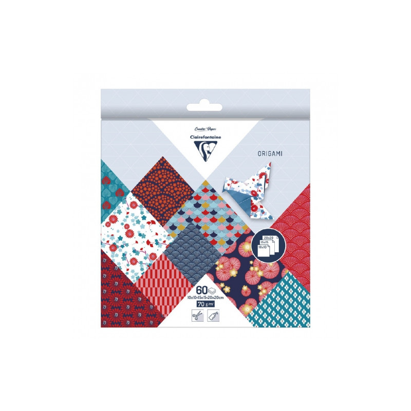 Clairefontaine papier origami hanayo 10x10 15x15 20x20 cm 60ark- sklep