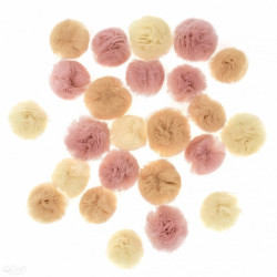 DP Craft pompony tiulowe mix nude 24szt- sklep plastyczny szał dla pla