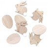 DP Craft drewniane króliczki i jajka 4cm 8szt neutralne- sklep plastyc